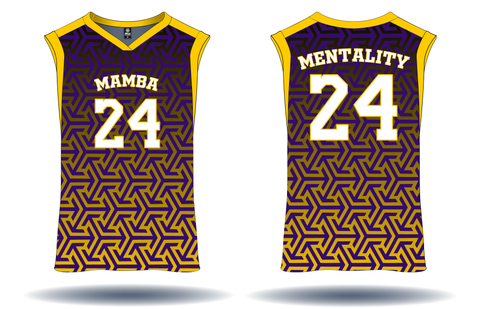 MAMBA MENTALITY Basketball Jersey (Purple/Gold)
